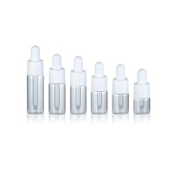 Glass Dropper Bottles 18/410 - Plastic Collar & Silicone Rubber